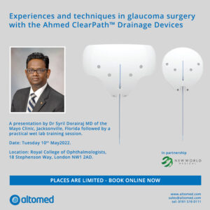 Event – Glaucoma Tube Surgery Study Day featuring the Ahmed ClearPath™