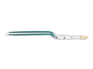 8 3/4” (22.2cm) Hardy Titanium Bayonet Non-Stick Bipolar Forceps With Stop, Insulated, 0.5mm